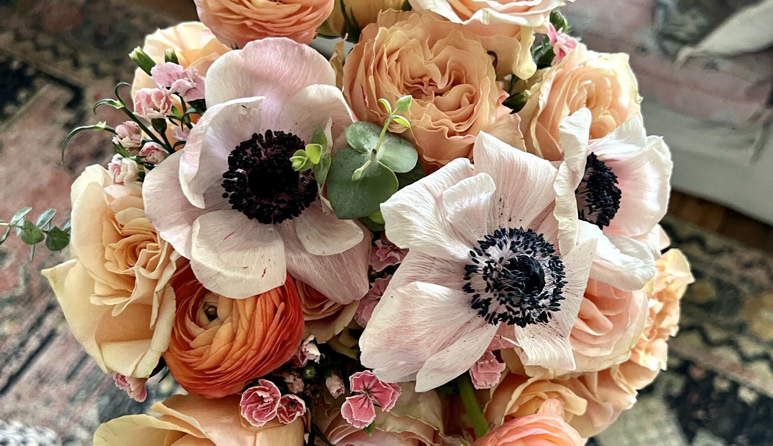 Close up of flower bouquet for funerals