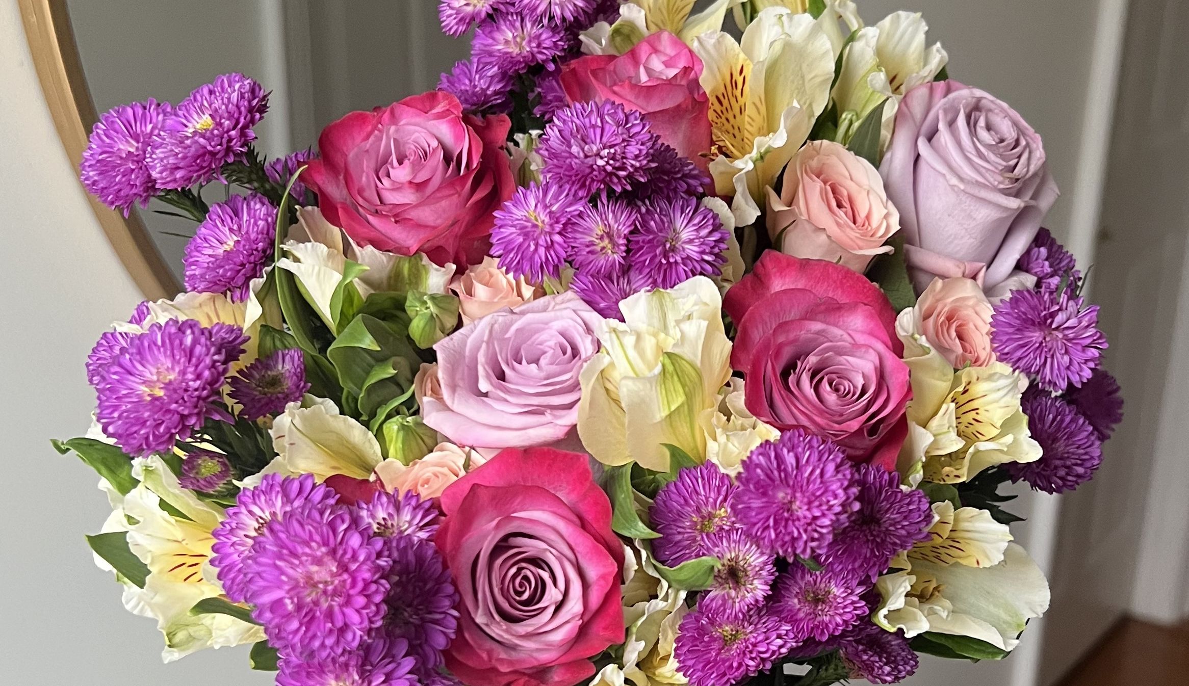 Magenta and purple flower bouquet for 2023 Color of the Year