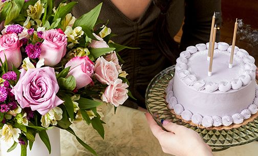 Happy Birthday Cake Hartford Florist: Persimmon Petals