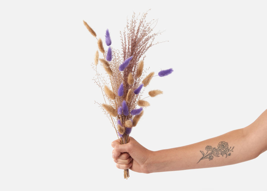 Dried Lavender with Purple Bunny Tail