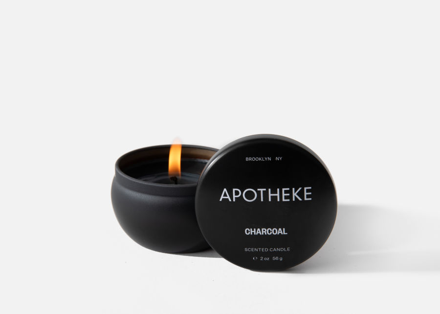 Full View of Apotheke Charcoal Tin Candle image number 0