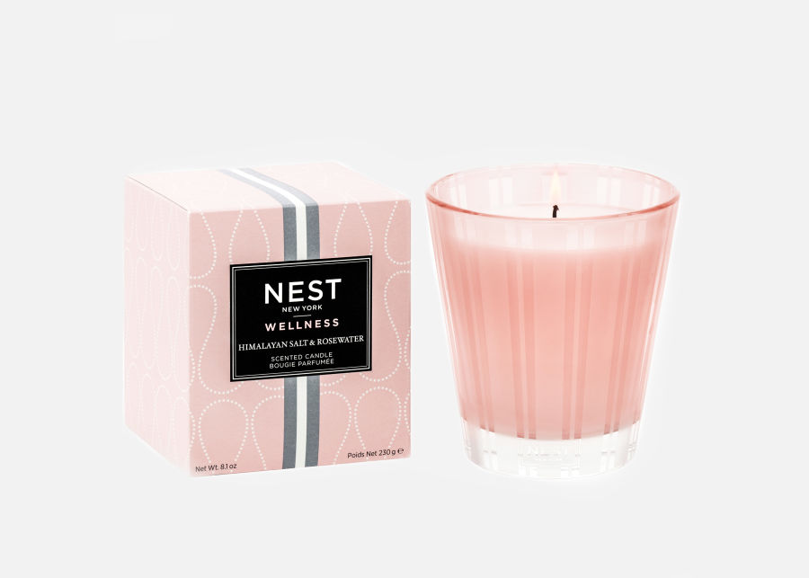 Full View of NEST Himalayan Salt & Rosewater Classic Candle image number 0