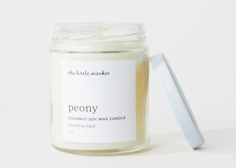 Full View of The Little Market Peony Candle image number 1