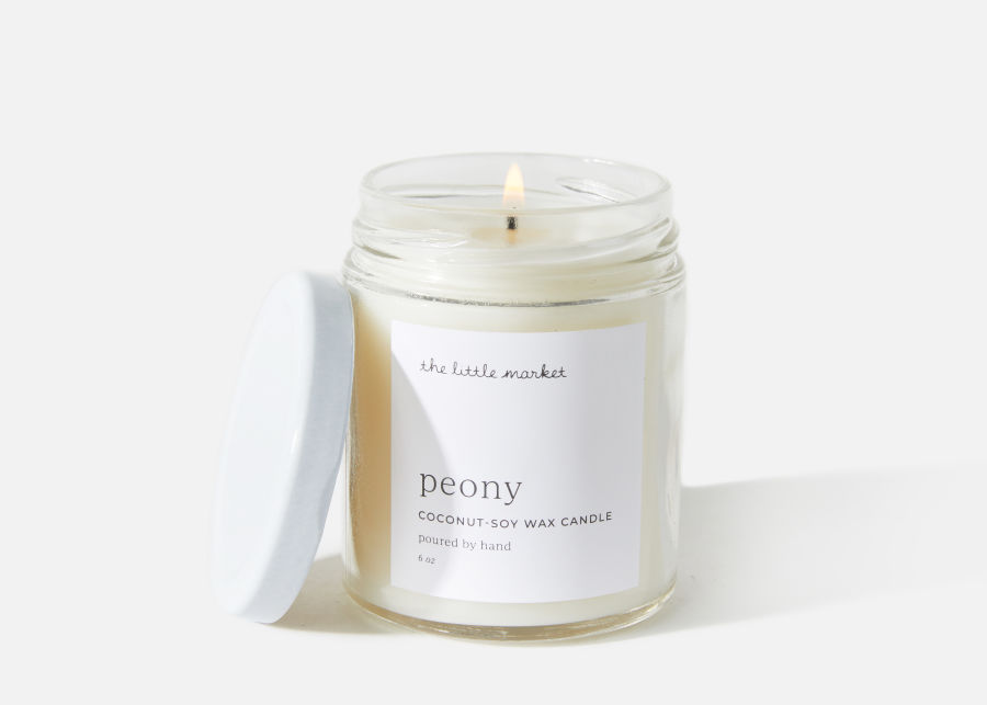 Full View of The Little Market Peony Candle image number 0