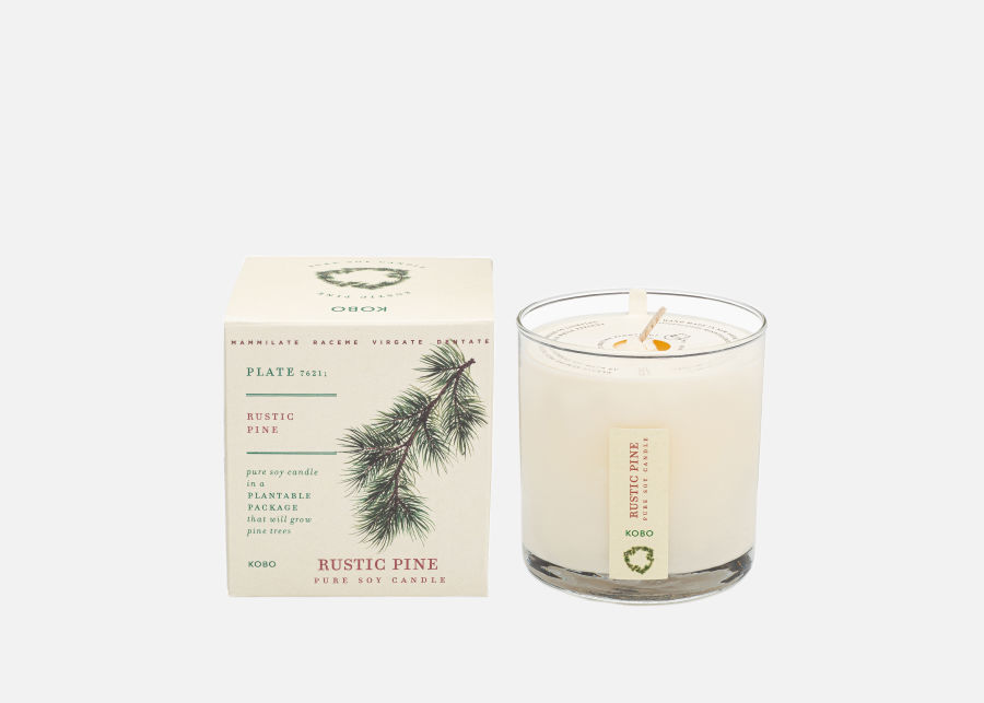 Full View of Kobo Rustic Pine Candle image number 0