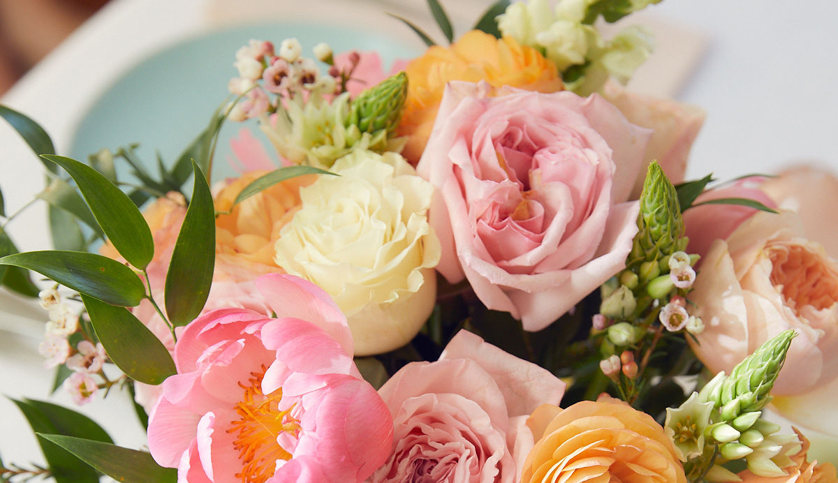 Close up of floral bouquet available for same-day delivery