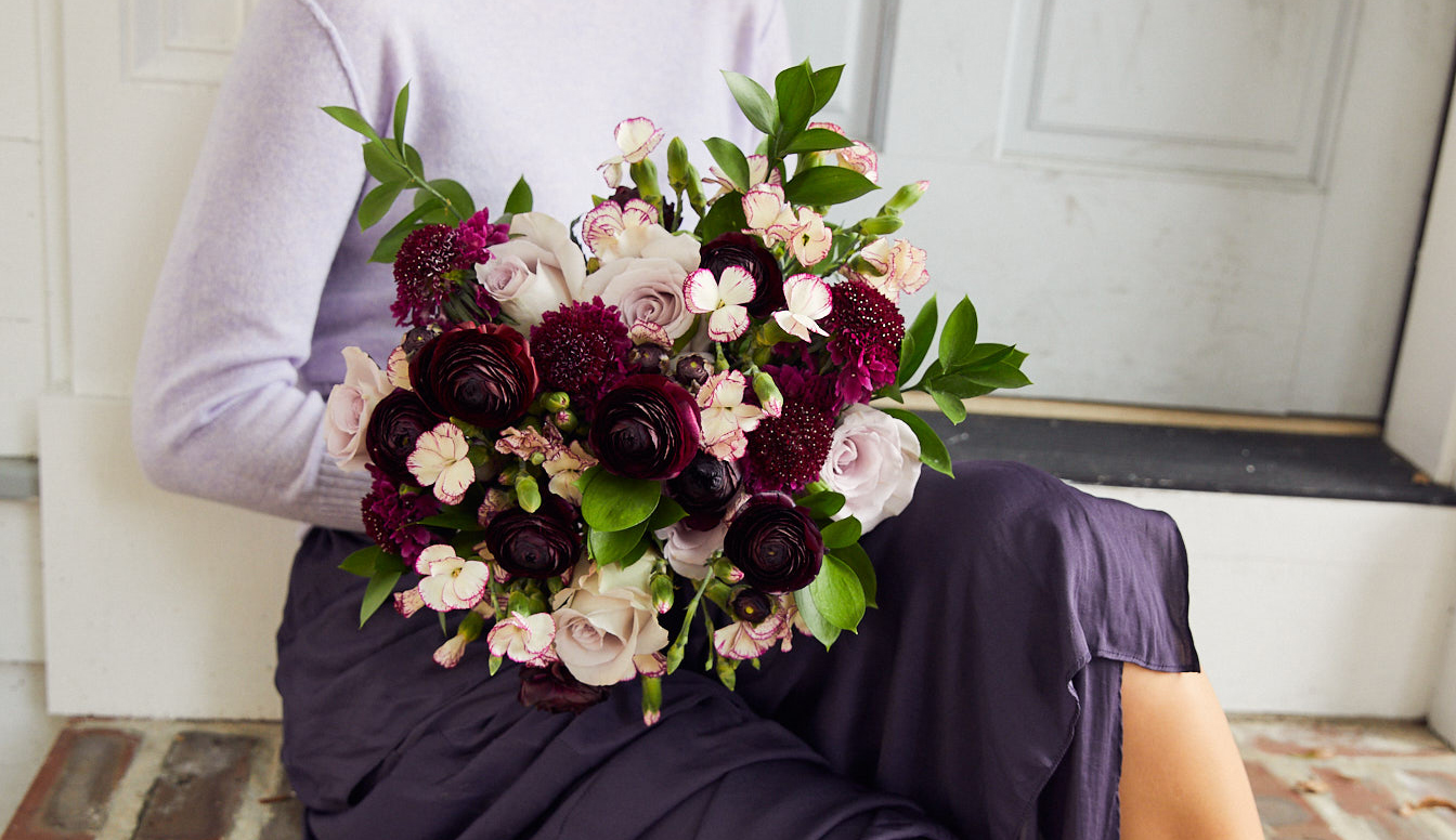 Rich jewel-toned bouquet perfect for an autumn weding