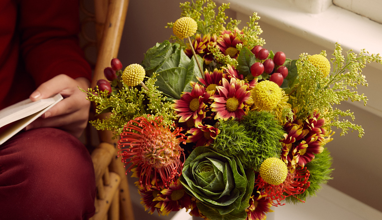 Floral arrangement perfect for a DIY fall centerpiece