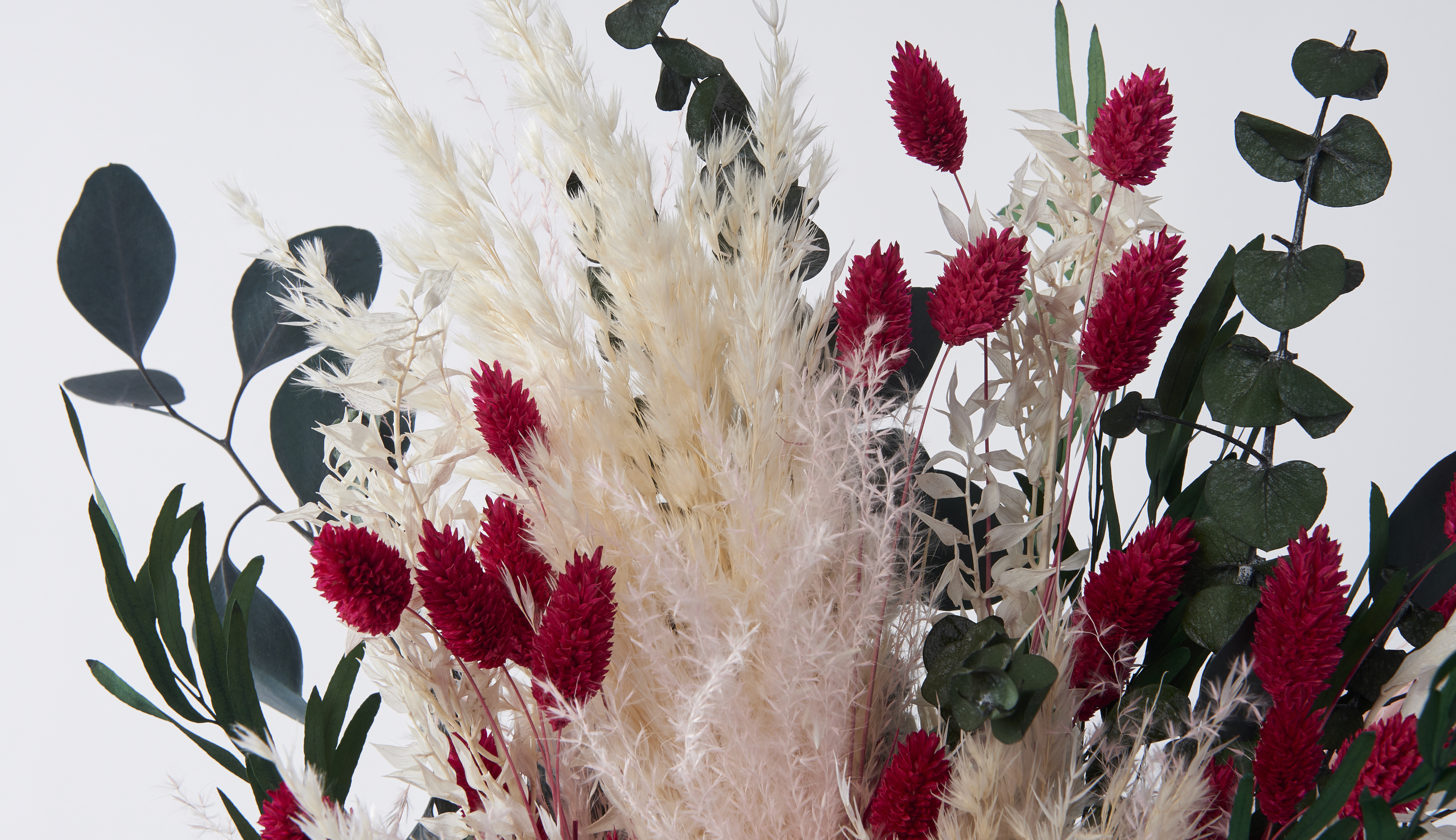 Close up of a dried flower arrangement