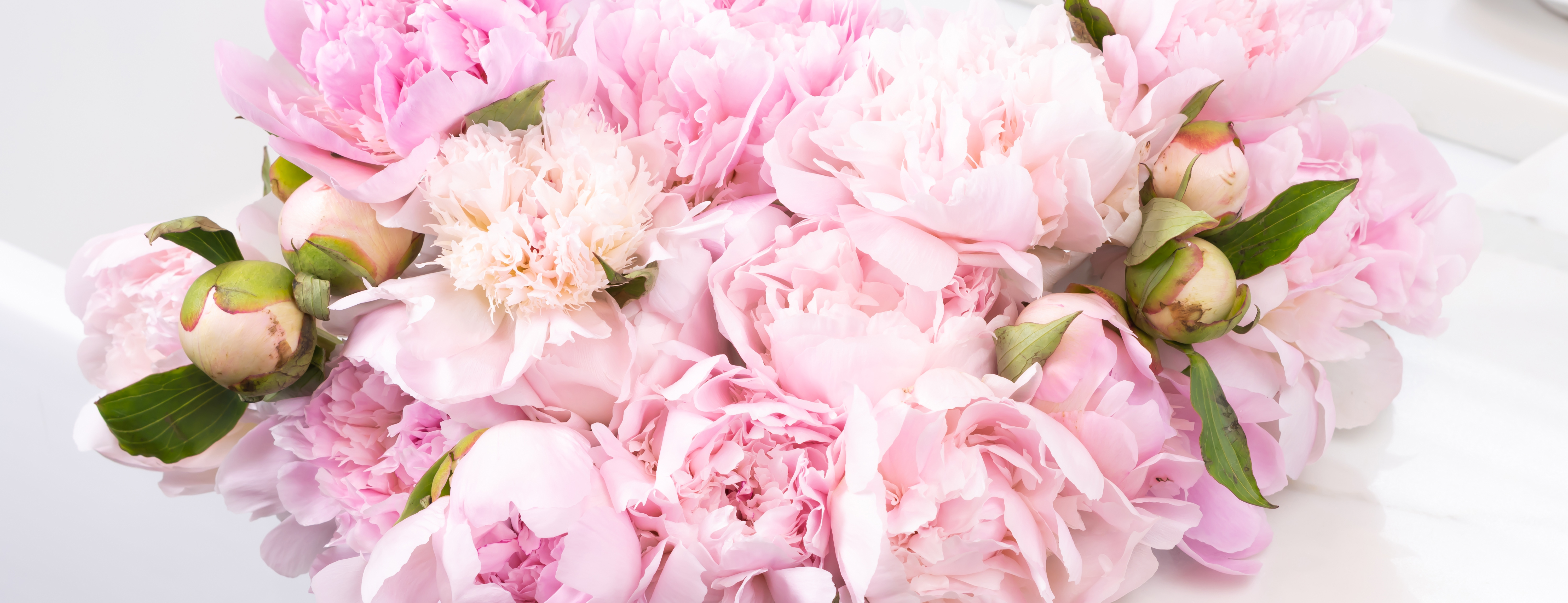 Close up of a light pink flower arrangement