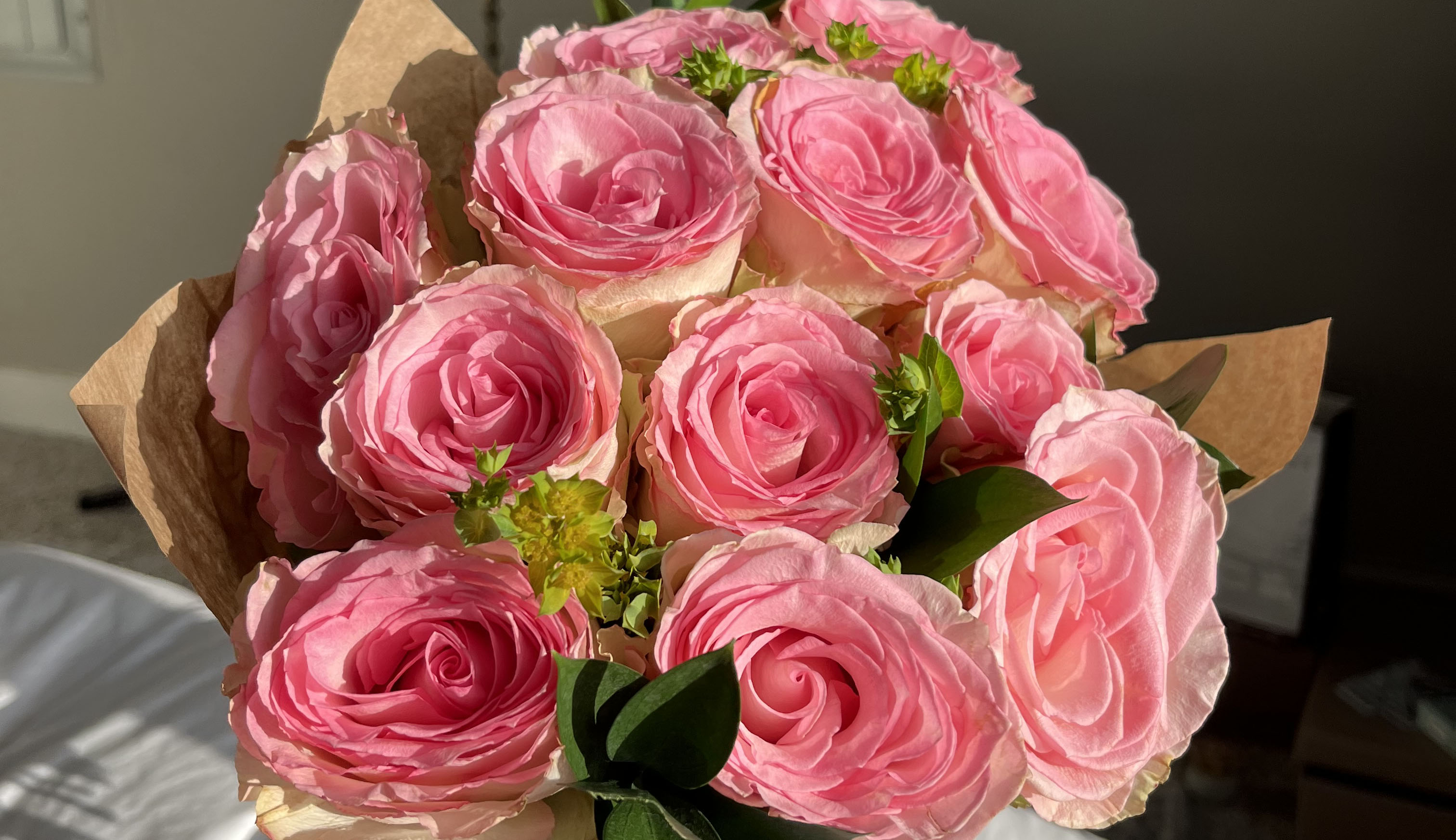 Flowers for Easter 2023. A bouquet of bright pink roses perfect for Easter